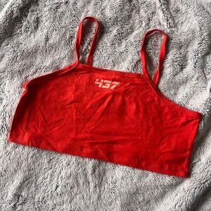 437 Coral Crop Tank Top